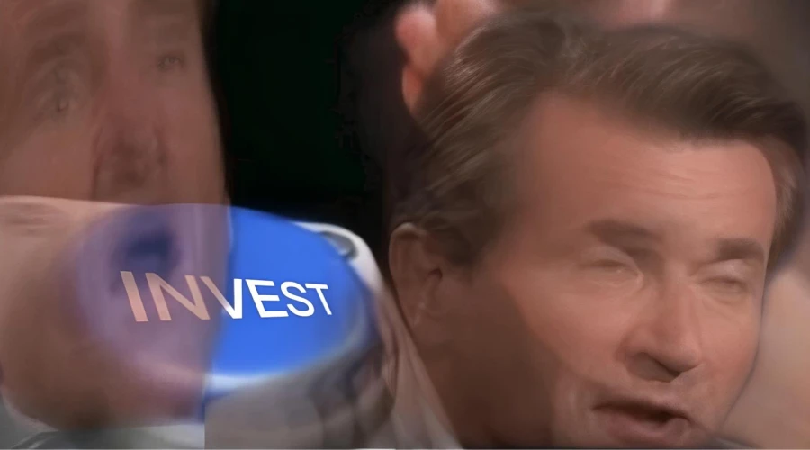 A Funny Picture Of Men And Invest Button