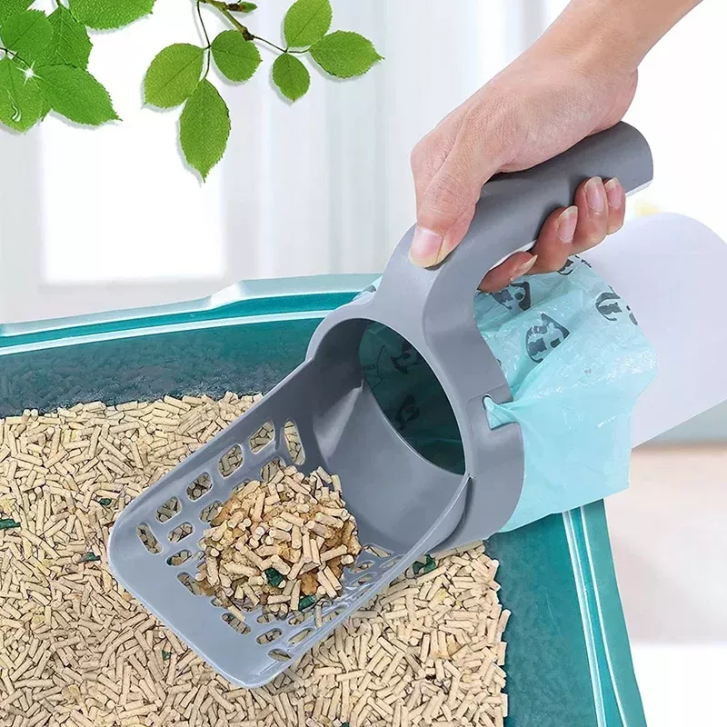 Efficient Self-Cleaning Cat Litter Scoop with Integrated Waste Bin Efficient Self-Cleaning Cat Litter Scoop with Integrated Waste Bin