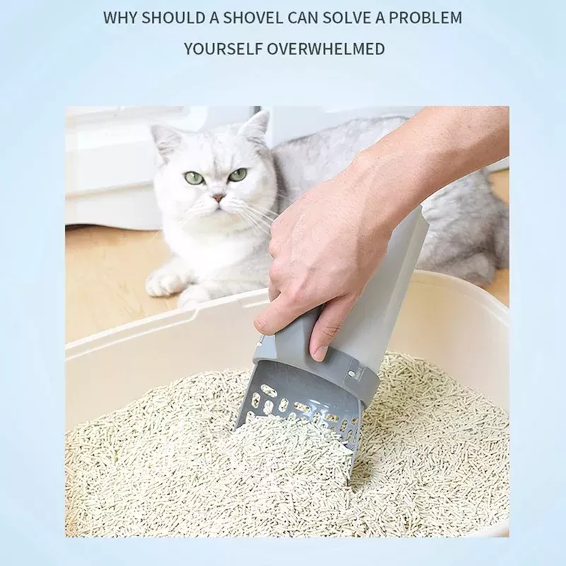 Efficient Self-Cleaning Cat Litter Scoop with Integrated Waste Bin Efficient Self-Cleaning Cat Litter Scoop with Integrated Waste Bin