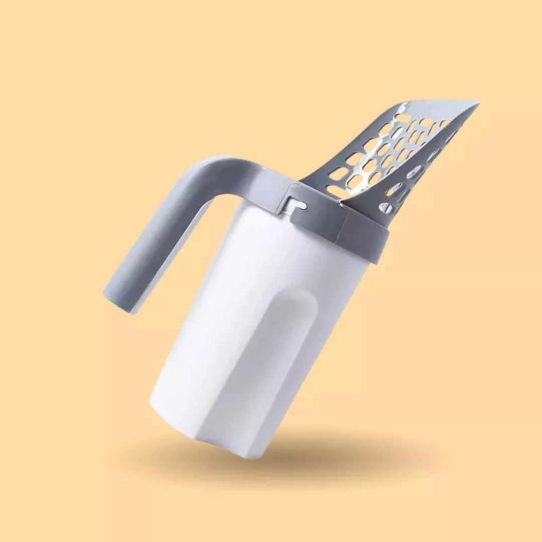 Efficient Self-Cleaning Cat Litter Scoop with Integrated Waste Bin Efficient Self-Cleaning Cat Litter Scoop with Integrated Waste Bin