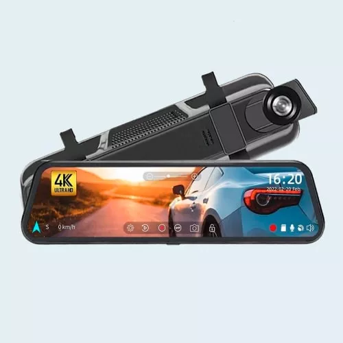 Car 10 Inch 4K Wi-Fi GPS Mirror Dash Cam Dual Lens