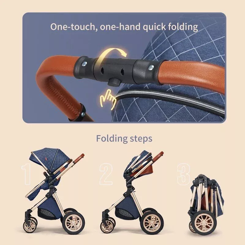 Luxurious 3-in-1 Portable Baby Stroller