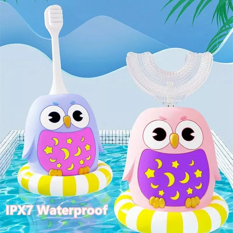 360-Degree U-Shaped Kids Sonic Electric Toothbrush with Silicone Grip