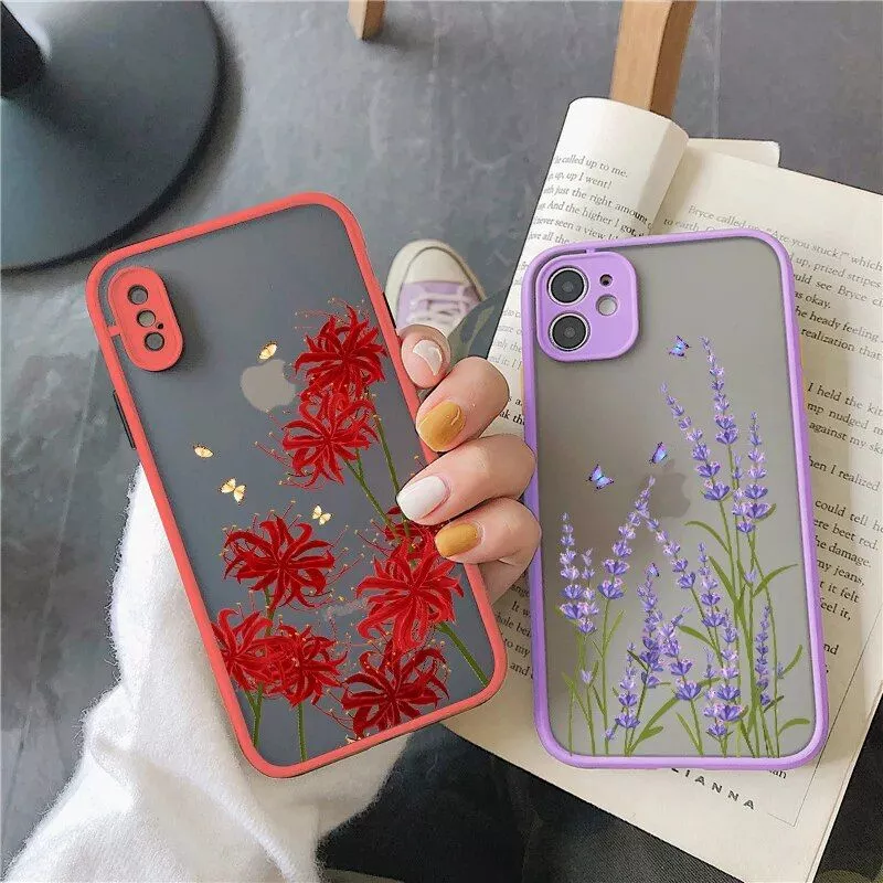 Lavender Butterfly Higan Flower Shockproof Phone Case for Various iPhone Models Lavender Butterfly Higan Flower Shockproof Phone Case for Various iPhone Models