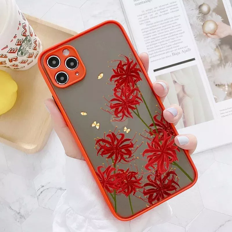 Lavender Butterfly Higan Flower Shockproof Phone Case for Various iPhone Models Lavender Butterfly Higan Flower Shockproof Phone Case for Various iPhone Models