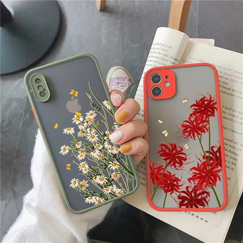 Lavender Butterfly Higan Flower Shockproof Phone Case for Various iPhone Models Lavender Butterfly Higan Flower Shockproof Phone Case for Various iPhone Models